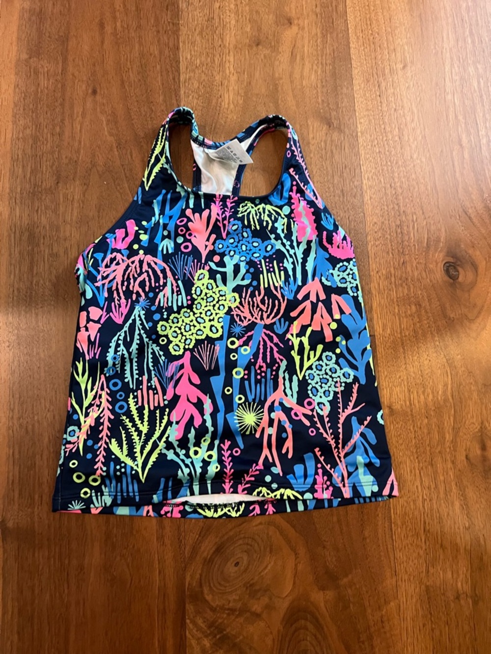 Lands' End Girls Navy & Multicolor Swim tank. Sz 8